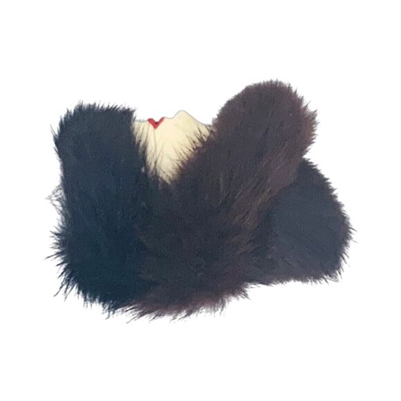 Flapper Lady Brooch Pin 2.5" Mink Fur Art Deco Beautiful Unique - Picture 9 of 11